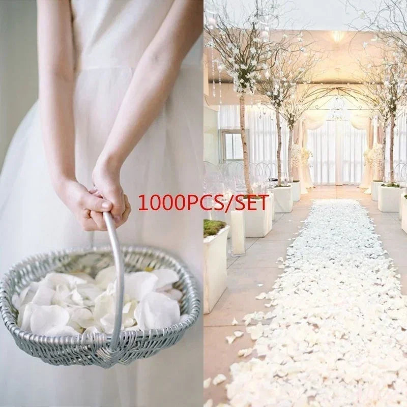 1000 PCS Silk Flower Rose Petals  Celebration Wedding Party Decoration White Good Vibrations