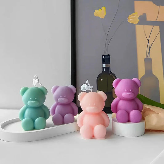 1pc Lovely Bear Aromatherapy Candles for Home Decoration Lovely Scented Candle Photography Props Festival Home Ornaments Good Vibrations