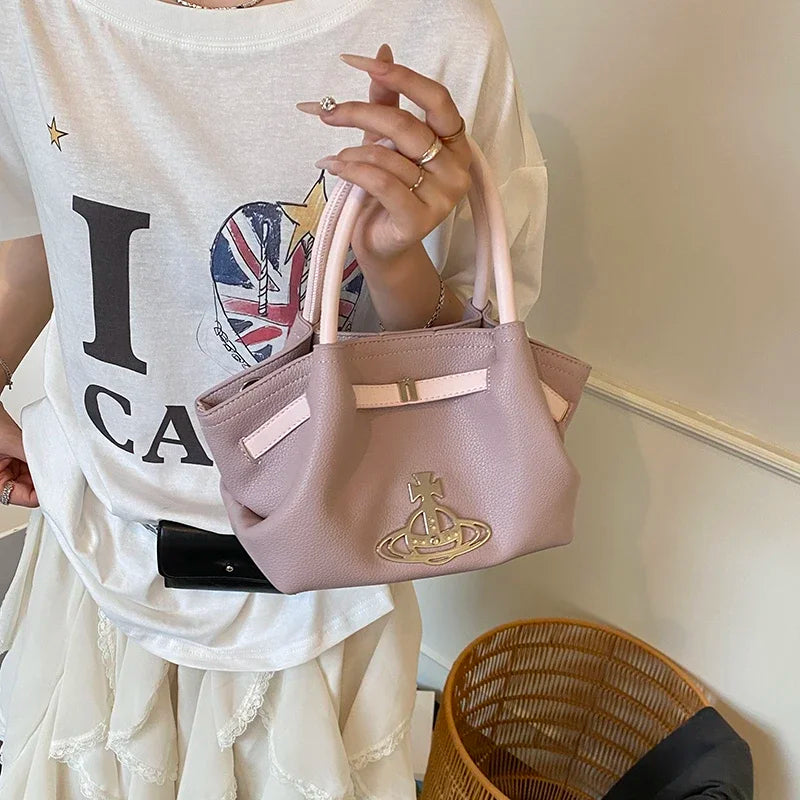 Classic Designer Paris Fashion Tote Messenger Purse Shopper Bag Elegant Leather Solid Color Commuter Good Vibrations