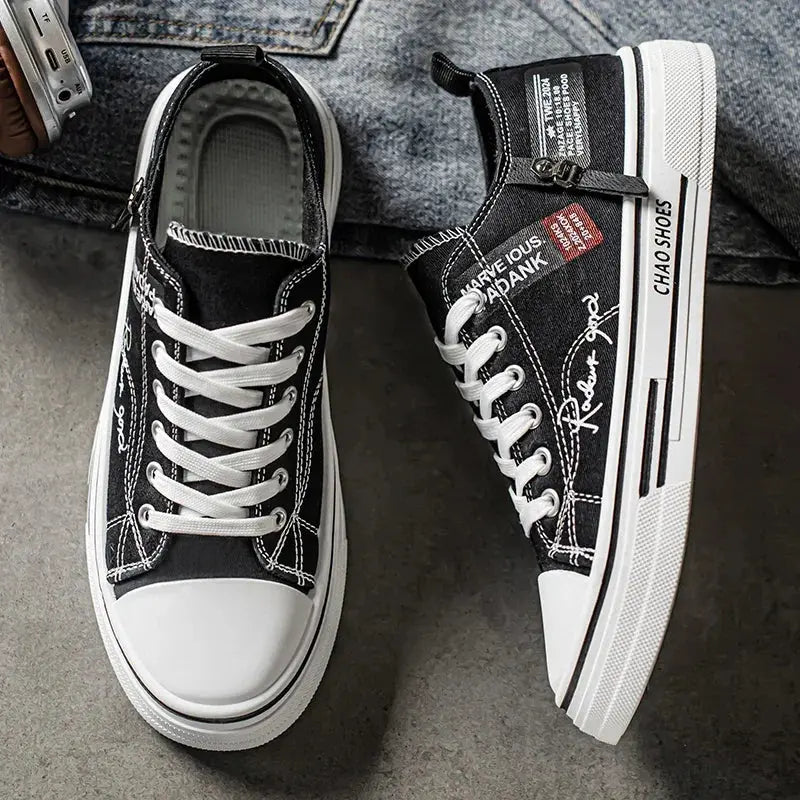 Fashion Outdoor High Quality Sneakers Comfortable Low-Top Men Tennis Shoes Men's Canvas Shoes Summer Breathable Men Casual Shoes Good Vibrations