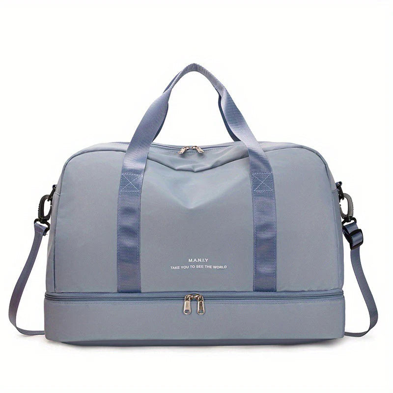 Women Travel Duffle Luggage Bag Sports Handbag Fitness Bag Large Capacity Casual Women's One Shoulder Weekend Overnight Bag Good Vibrations