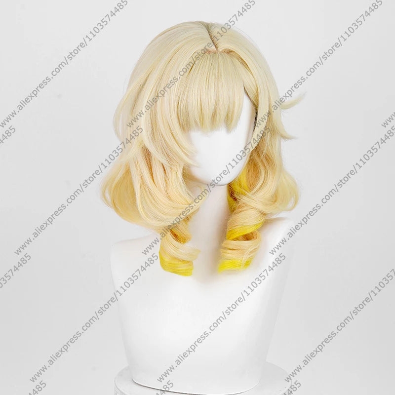 Game Aglaea Cosplay Wig 42cm Long Mixed Color Wigs Heat Resistant Synthetic Hair Good Vibrations