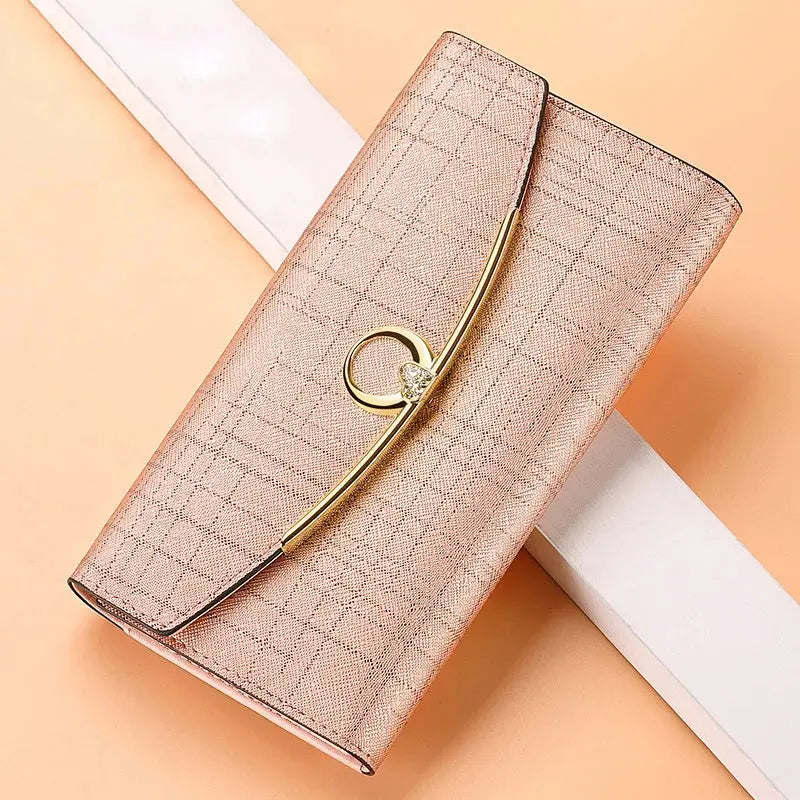 Luxury Designer Women's Long Leather Wallet High Quality Large Capacity Purses for Women Multifunctional Simple Elegant Handbag Good Vibrations