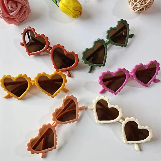 1Pc Cartoon Heart Sunglasses Children Baby Sunglasses Boys Girls UV400 Sun Glasses Shades Kids Gifts Fashion Party Eyeglasses Good Vibrations
