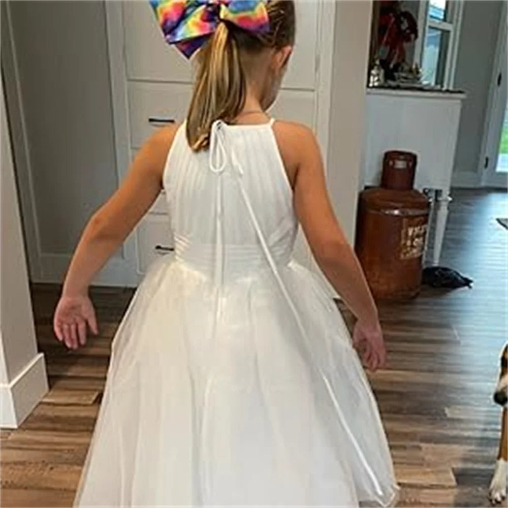Flower Girl Dress Lace Chiffon Long Dresses Flower Girl Wedding Dress Summer Boho Birthday Party Wedding Dress For 2-14 Years