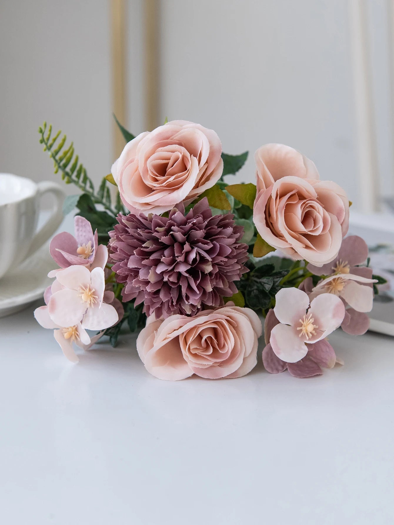 1PC Artificial Flowers Silk Rose Peony Bouquet Hydrangea Carnation Vases for Home Party Winter Wedding Decoration Fake Plant Good Vibrations