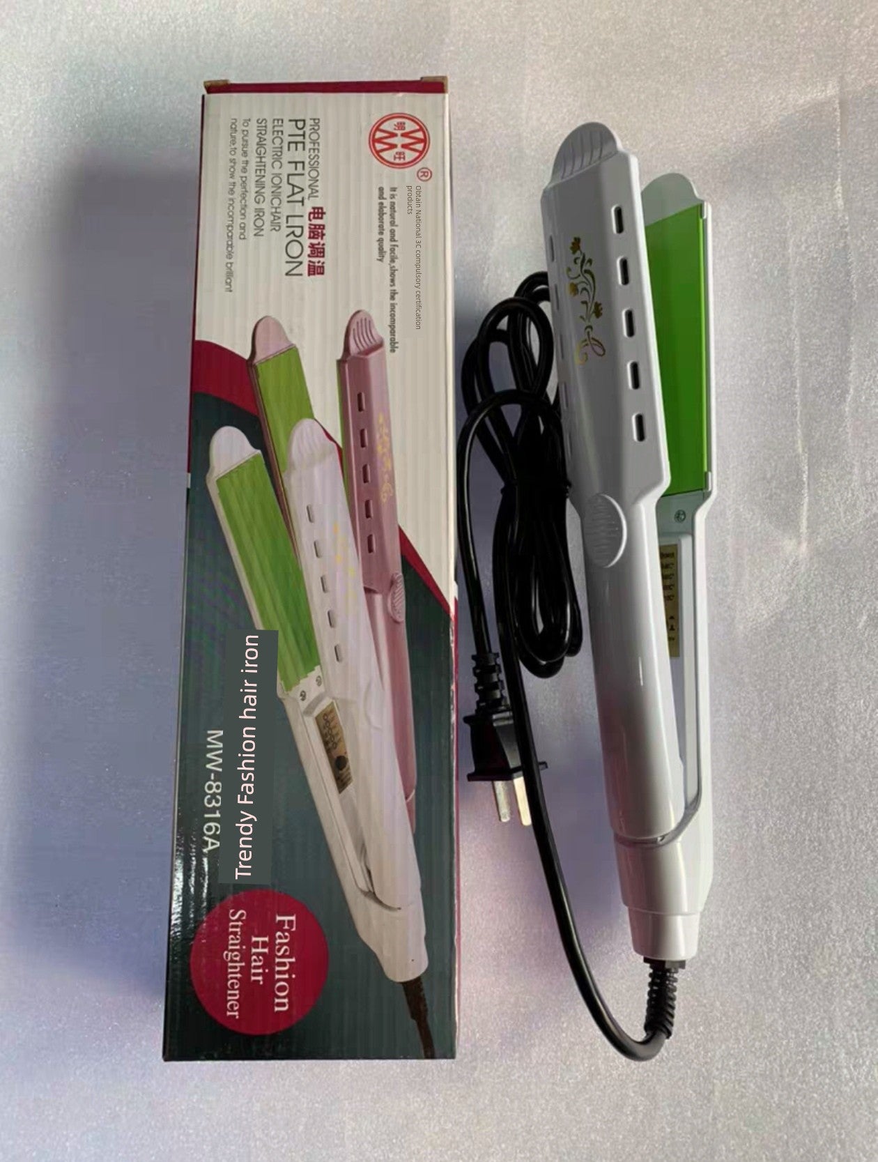 YATENG Ceramic Electric Hair Straightener Corn Stigma Wave Plate Hair Straightener Hair Curler Hair Curler and Straightener Dual-Use Inner Buckle Straightening Does Not Hurt Hair Good Vibrations