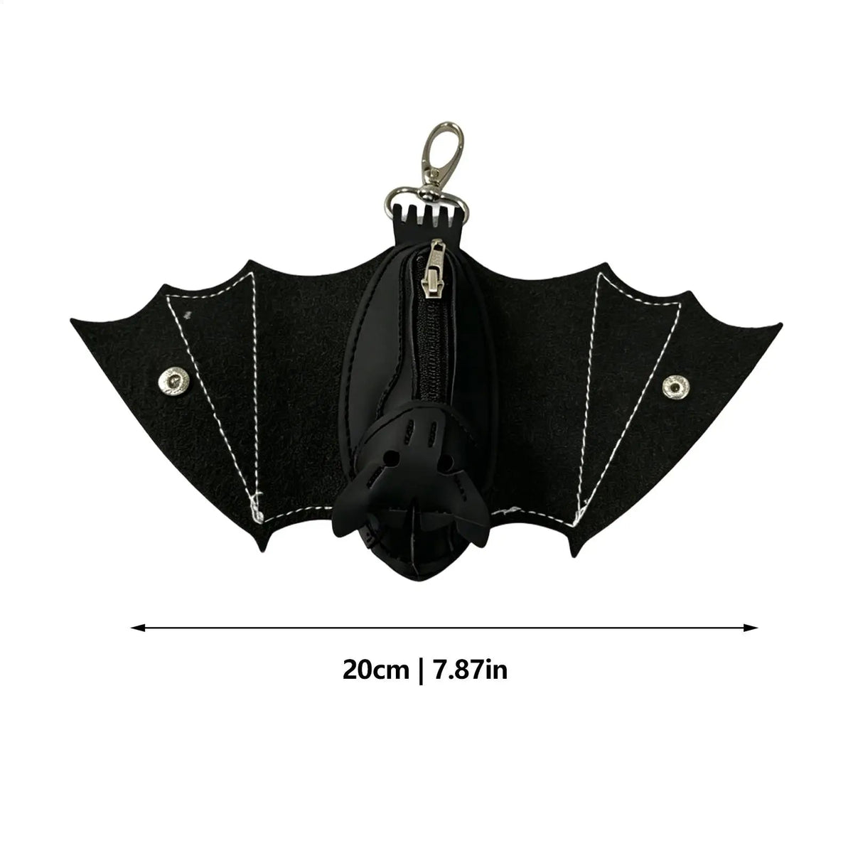 Coin Purse PU Leather Bat Gothic Bag Keychain Change Purse with Foldable Wings for Shopping Travel Work School Events Outdoor Good Vibrations