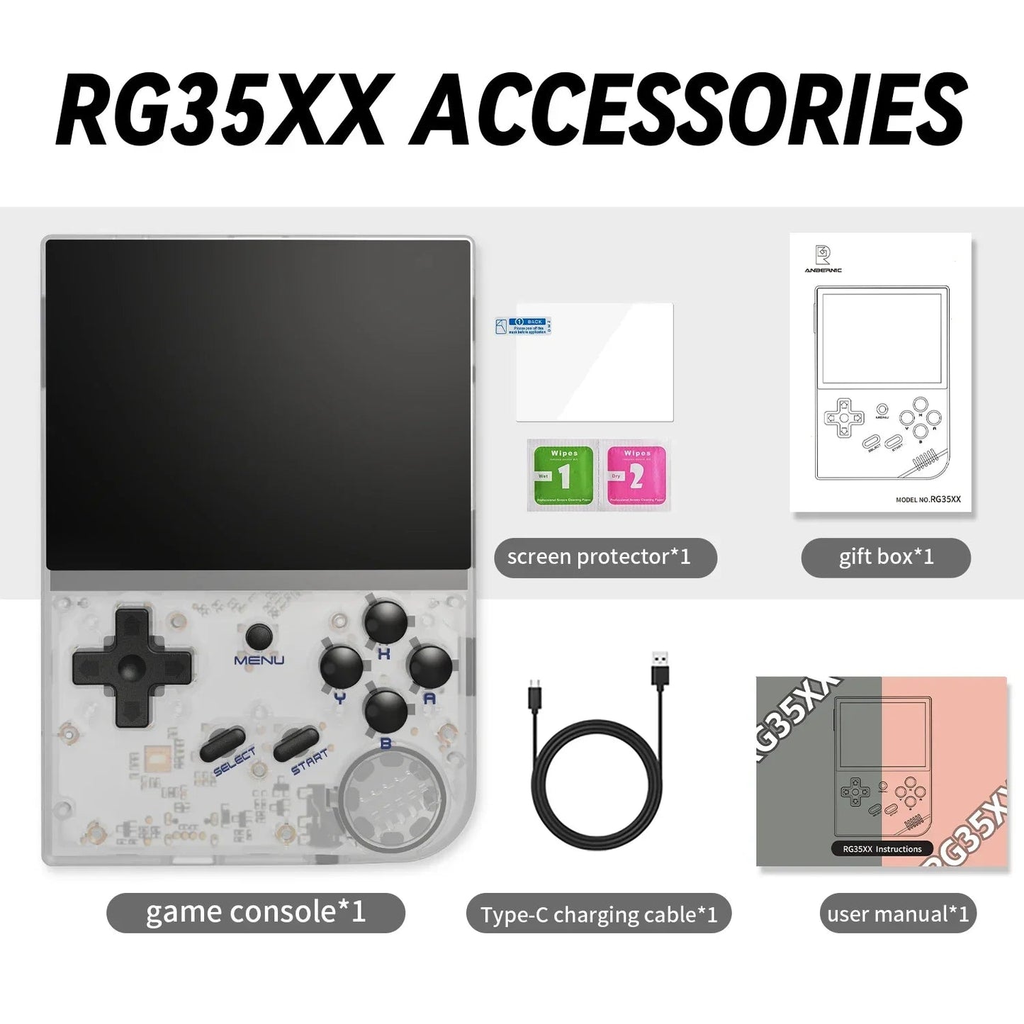 ANBERNIC RG35XX Handheld Game Console H700 Processor 3.5'' IPS Screen Linux System Retro Portable Video Console 2024 New Model Good Vibrations