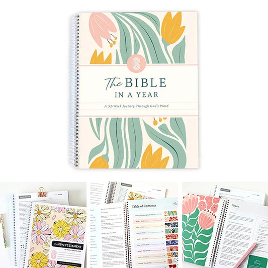 52-Week Bible Study Guide for Women - The Bible in a Year with Spiral Binding, Daily Devotional Journal & Scripture Reading Plan Good Vibrations