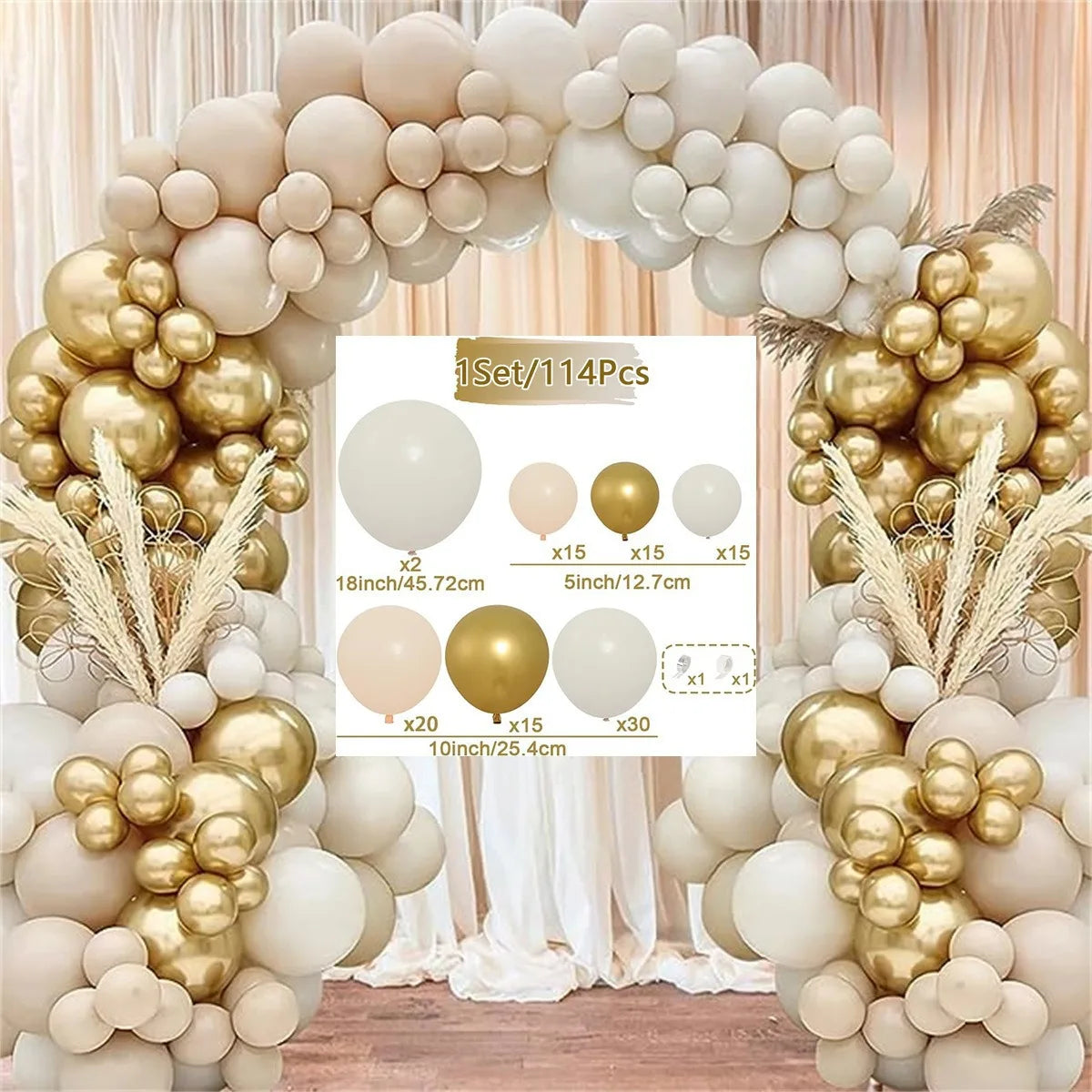 Blue White Metallic Balloons Garland Kit Gold Confetti Balloon Arch for Baby Shower Birthday Graduation Wedding Party Decoration Good Vibrations