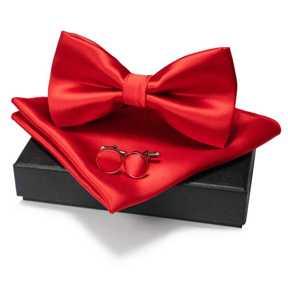EASTEPIC Men's Bow Tie Sets Including Cufflinks and Handkerchieves Bow Ties with Adjustable Straps for Formal Occasions Good Vibrations