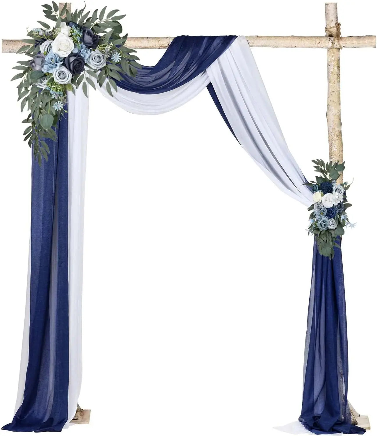 Yannew Burnt Orange Rustic Wedding Arch Flowers White Swag Drape Kit for Wedding Ceremony Reception Backdrop Floral Decoration Good Vibrations