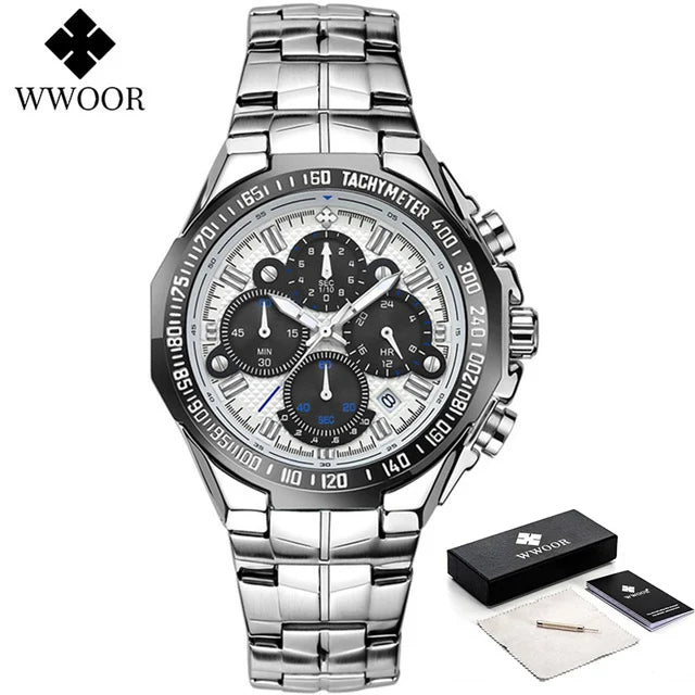 Relogio Masculino WWOOR Mens Watches 2024 Top Brand Luxury Wrist Watches For Men Gold Big Golden Male Chronograph Wristwatch Man Good Vibrations