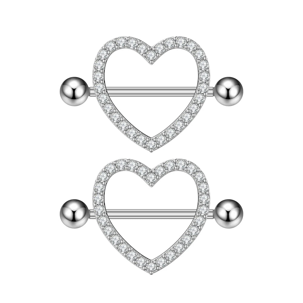 14G Titanium Stainless Butterfly Cat Crystals CZs Shield Barbell Nipple Rings Mixed-Style Heart Flower Dangled Nipple Piercing Good Vibrations Adult Super Store