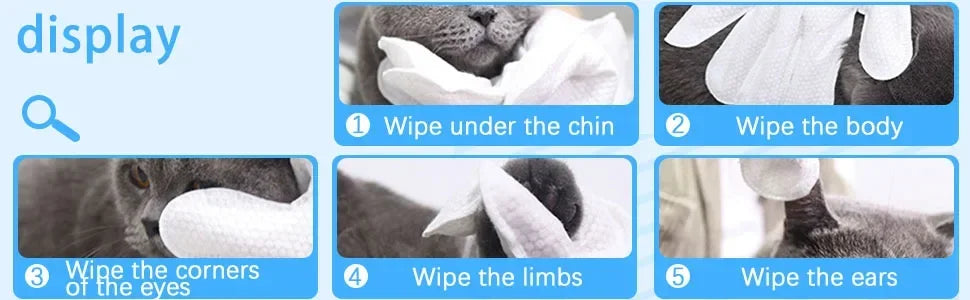 6pcs Unscented Extra Thick Pet Cleaning Wipes for Dogs & Cats,Dog Washing Bathing Deodorizing Grooming Gloves for Daily Care Good Vibrations