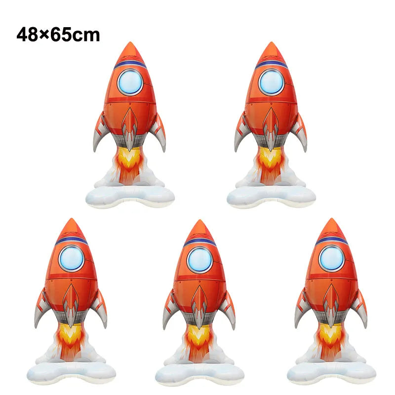 4D Standing Astronaut Spaceman Balloons Rocket Foil Balloons Kids Toys Baby Shower Outer Space Themed Birthday Party Decorations Good Vibrations