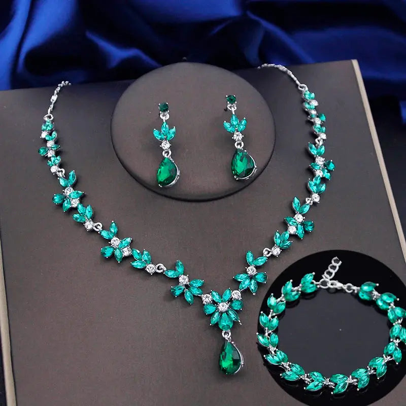 3pc Jewelry Sets for Women Fashion Earrings Bracelets Choker Necklace Set Good Vibrations Adult Super Store