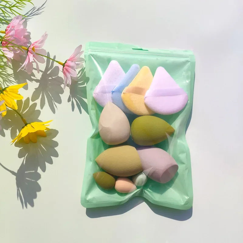 11/12Pcs Cosmetic Puff Makeup Sponge Blender Beauty Egg Foundation Sponges Powder Puff Women Make Up Accessories Beauty Tools Good Vibrations