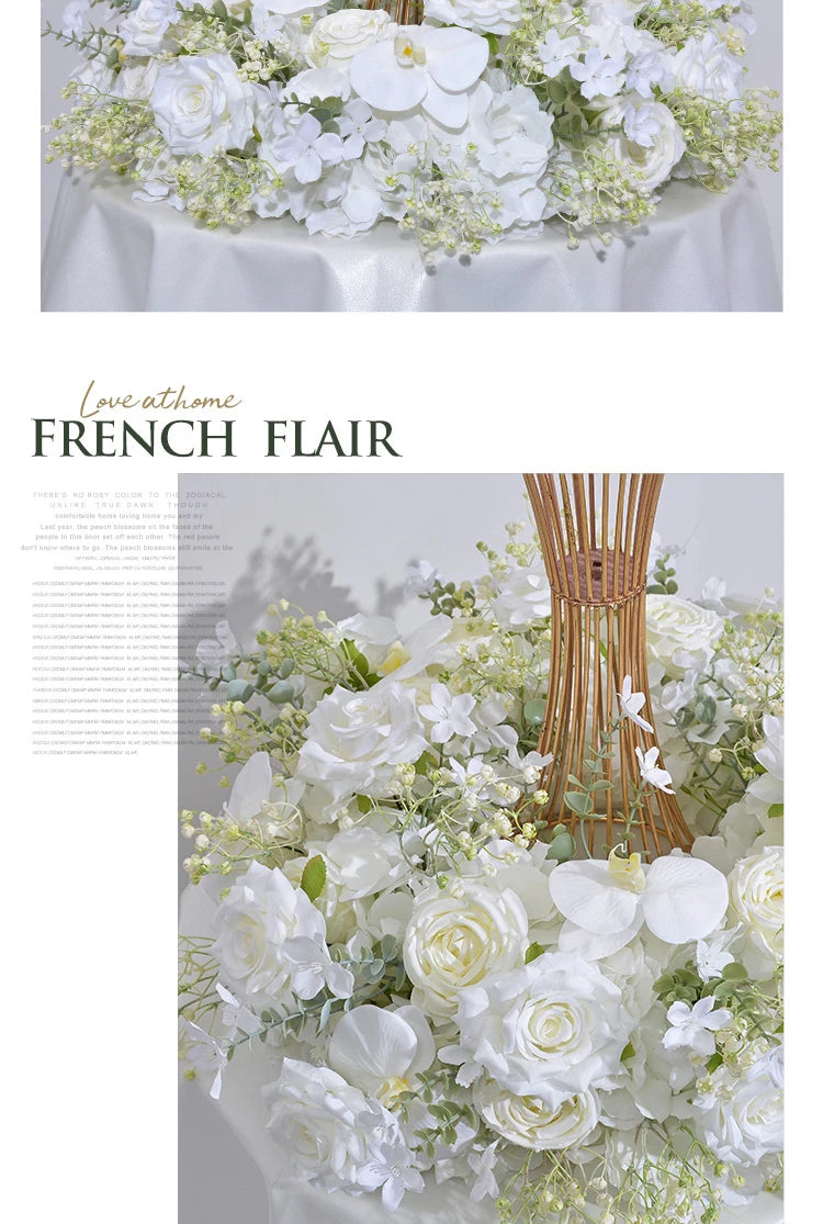Artificial flowers Wreath Wedding Decoration Table Frame decor Floral Centerpiece Flower Backdrop Arrangement Flower Row Good Vibrations