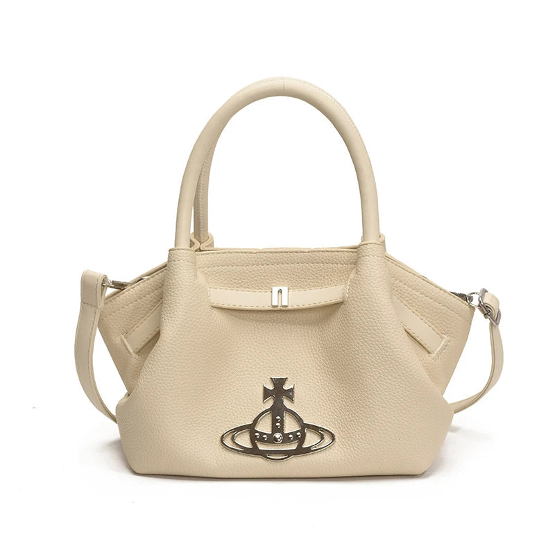 Classic Designer Paris Fashion Tote Messenger Purse Shopper Bag Elegant Leather Solid Color Commuter Good Vibrations