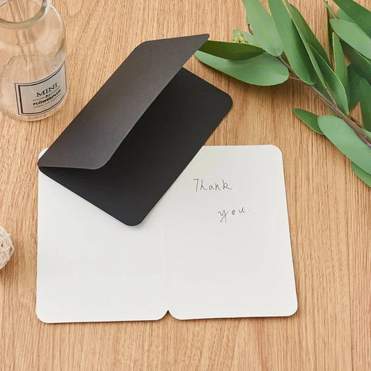 DIY Handmade Invitation Card 10PCS Blank Kraft Paper Gift Bouquet Message Card Folding Greeting Card For Festival Birthday Decor Good Vibrations