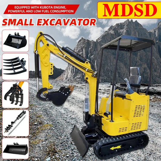 New Mini Excavator For Kubota Agriculture Crawler 1.2 Tons Excavator Kubota Engine Electric Diesel Mini Excavator For Sale Good Vibrations