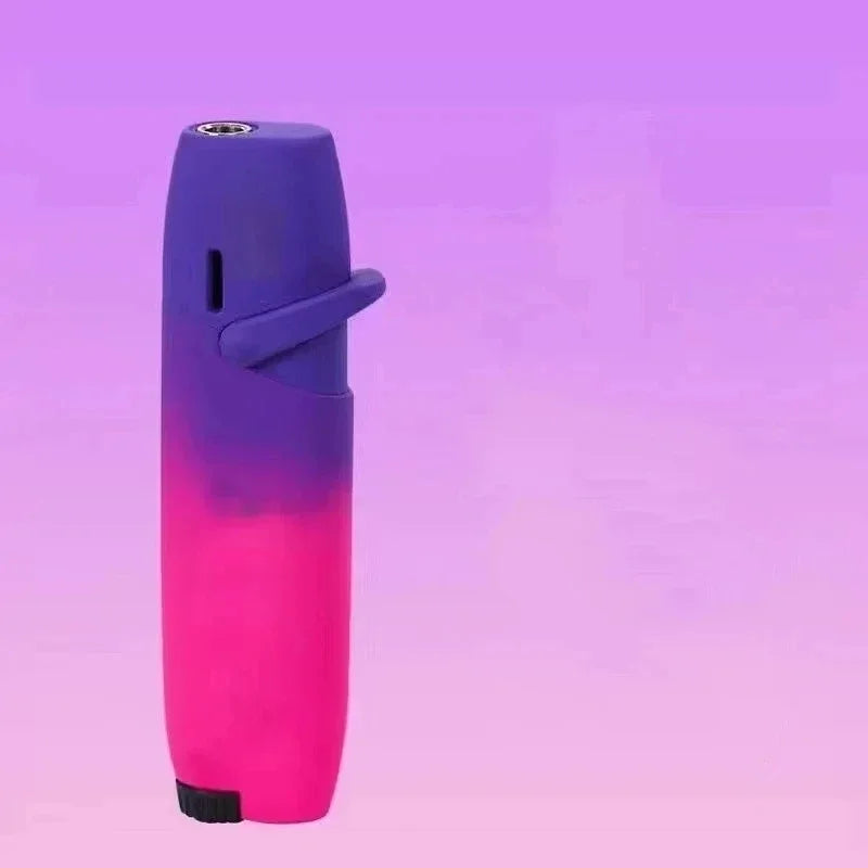 Metal Gradient Inflatable Rocker Lighter Windproof Pink Flame Butane Gas Outdoor Lighter High Beauty Gift for Men and Women Good Vibrations Adult Super Store
