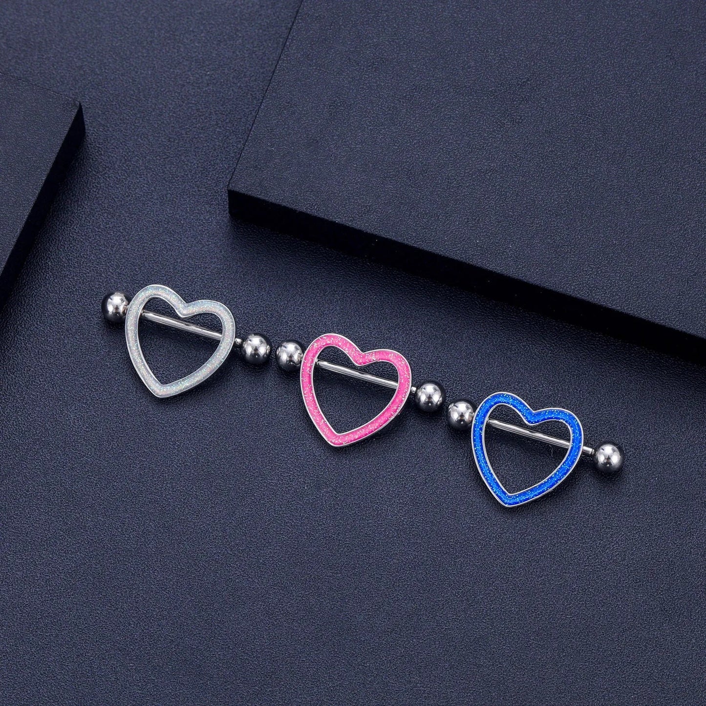 2pcs Steel Bear Dangled Zircon Nipple Piercing Sexy Breast Cover for Women Fashion Starfish Heart Shield Bar Barbell Nipple Ring Good Vibrations Adult Super Store