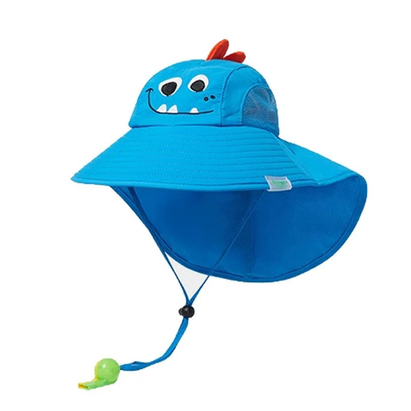 Summer Hat for Kids Children Outdoor Sun Hat Neck Ear Cover Sun Protection Beach Caps Kids Boy Girl Flap Cap for Children Good Vibrations