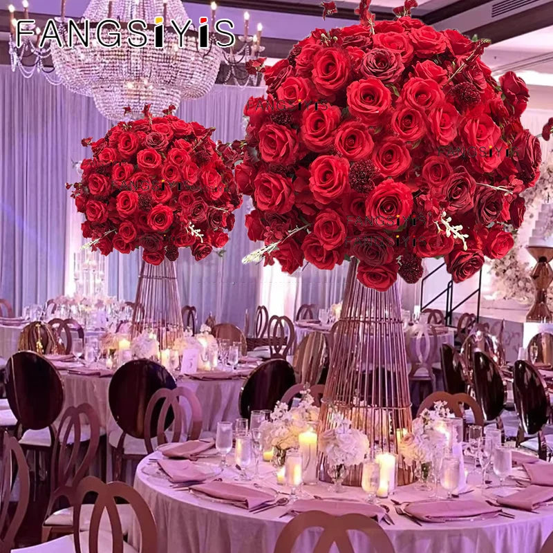 Hot Pink/Purple/Red/Blue luxurious Wedding Table Centerpieces large Flower Ball Outdoors Event Party Accessories Props 80cm,70cm Good Vibrations