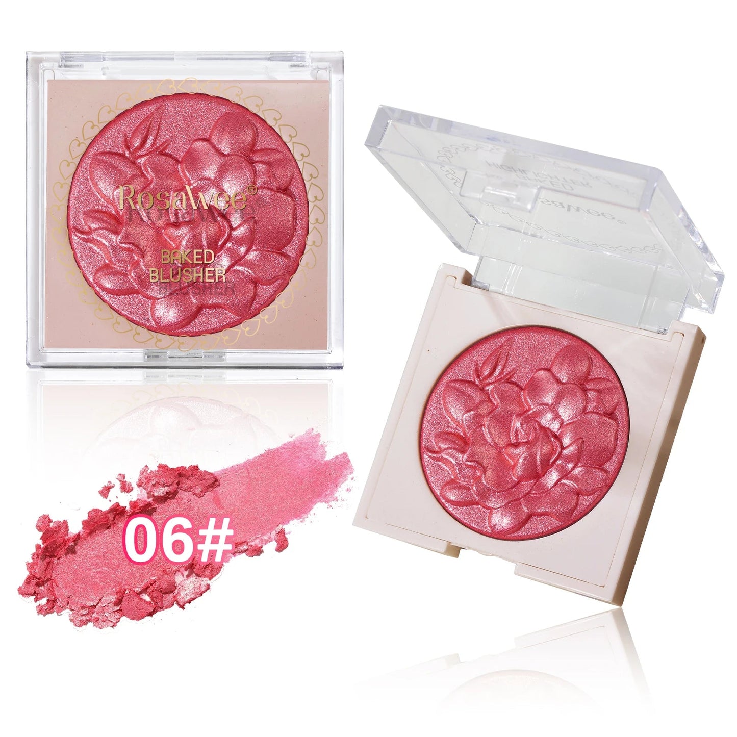 Pearlescent Shimmer Blush Powder, Single-color Blush, Fine Powder, Improves Skin Tone, Blush Without Flying Powder Good Vibrations