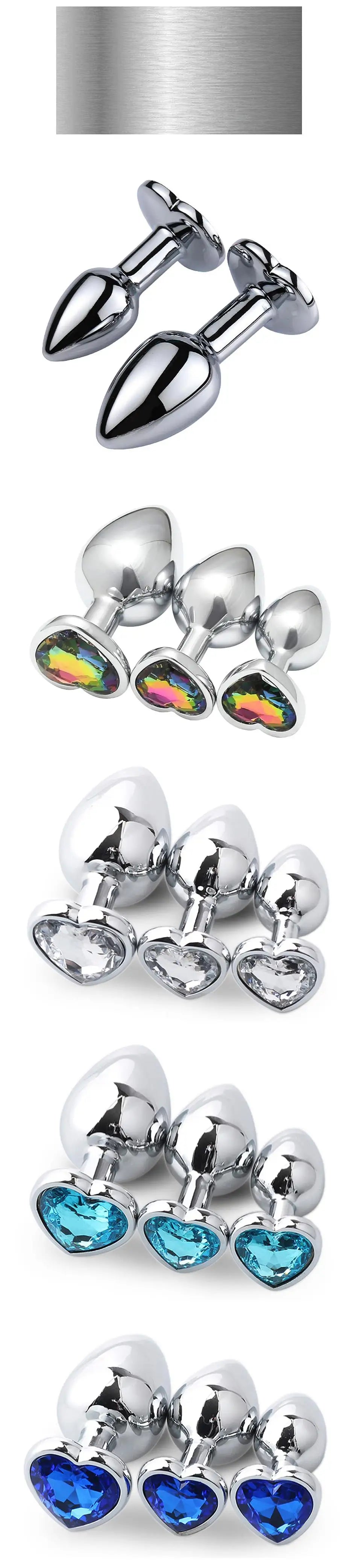 SM 3Pcs/Set Adult Erotic Masturbation Goods Heart Shape Anal Plug Dilator Prostate Massager Fetish Gay Role Play Butt Stimulator GOOD Vibrations