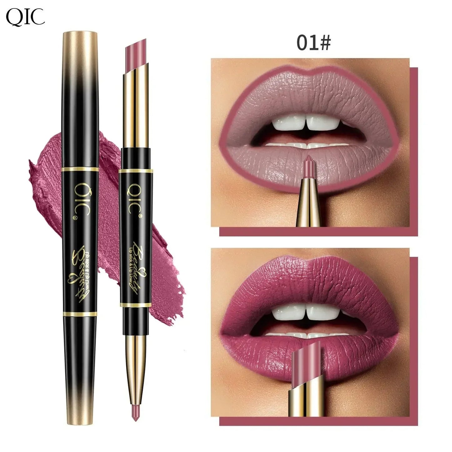 2 In 1 Matte Lipstick lip liner Long lasting waterproof Makeup for women Korean Cosmetics Beauty Make up female Good Vibrations