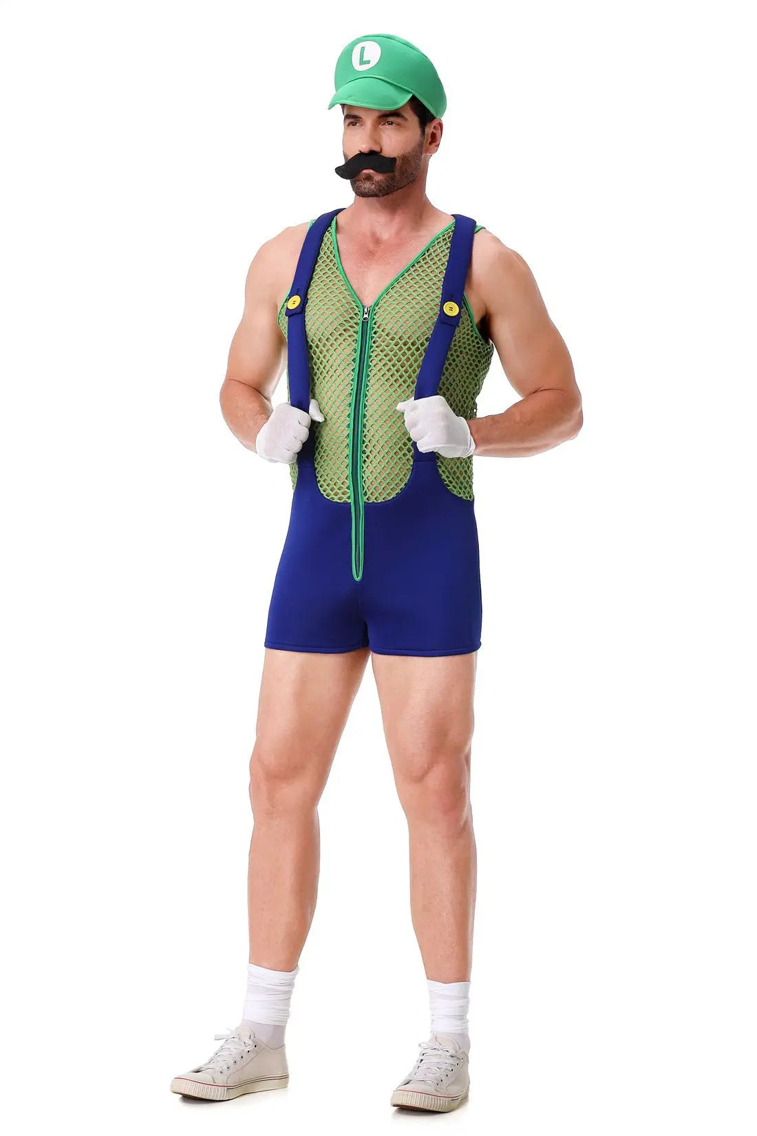 Halloween Adult Anime Cosplay Costume With Hat Men Sexy Costume Red Blue Plumber Brother Fancy Set Carnival Party Dress Up Good Vibrations
