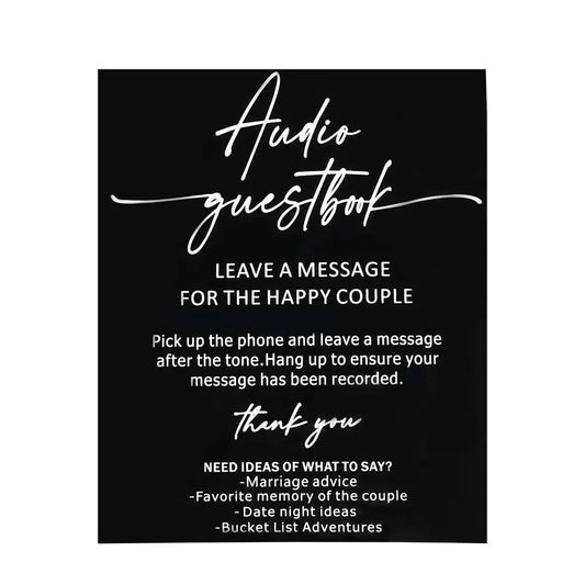 Audio Guestbook Pick Up The Phone Leave A Message For The Newlyweds Clear Glass Look Acrylic Wedding Sign, Guest Book Lucite Good Vibrations