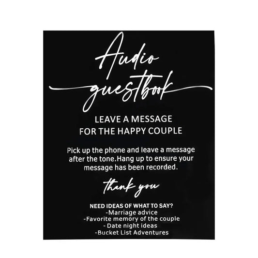 Audio Guestbook Pick Up The Phone Leave A Message For The Newlyweds Clear Glass Look Acrylic Wedding Sign, Guest Book Lucite Good Vibrations