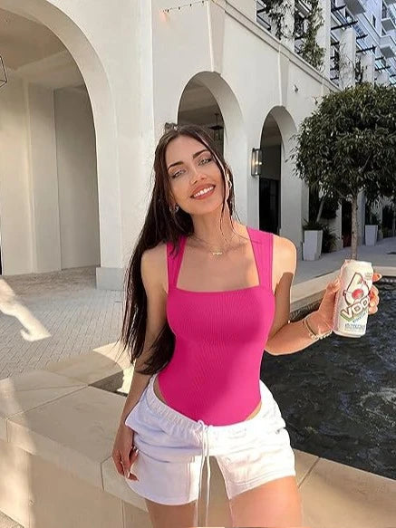 Women Sexy Thread Short Bodysuit Seamless Sleeveless Knited Bodysuit Fitness Yoga Trainning High Elastic Sports Unitard Jumpsuit Good Vibrations