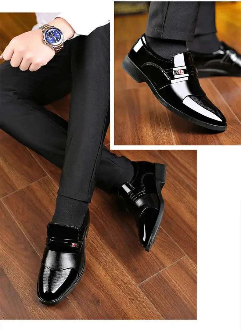 New men's formal leather Shoes Casual business non slip footwear Fashion minimalist work shoes Comfortable male flat Zapatillas Good Vibrations