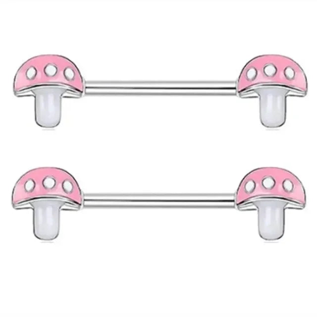 Pink Devil Nipple Piercing Jewelry Set Heart Crystal Nipple Rings Bulk Shiny Butterfly Nipple Barbell Dangle Lot Piercing Pezon