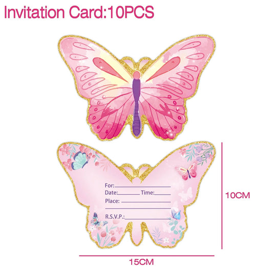 10pcs/Set, Butterfly Invitation Cards, Birthday Invitation Cards, Butterfly Party Invitations, Birthday Party Invitations Good Vibrations