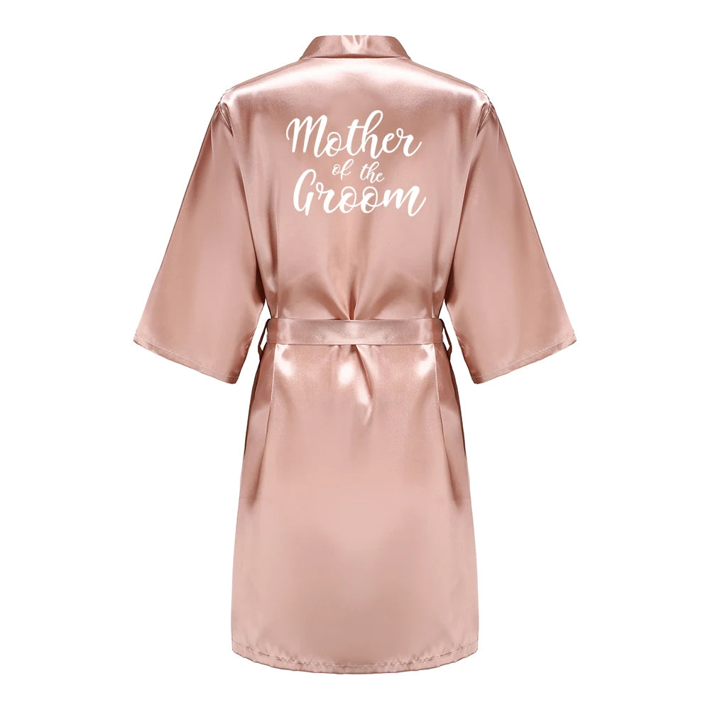 Wedding Bride Bridesmaid Robes for Women Bridal Party Gifts Team Dress Gown Silk Satin Sleepwear Kimono Sexy Summer Bathrobe Good Vibrations