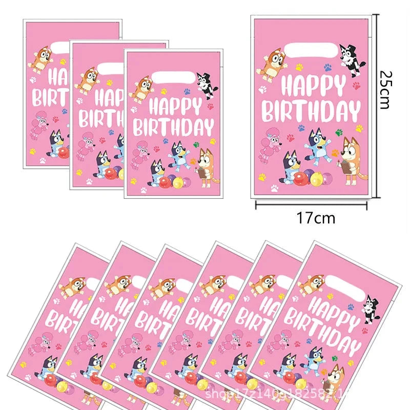 Bluey Birthday Party Supplies Disposable Tableware Paper Plates Paper Cups Tissues Boys Birthday Party Decoration Children Like Good Vibrations