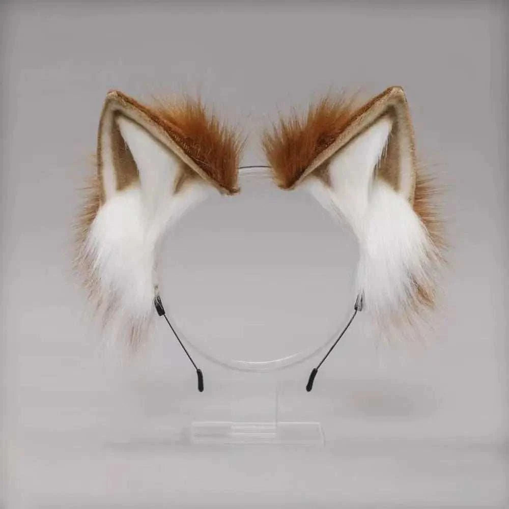 Womens Lolita Plush Hair Ornaments Animal Cat Ears Hair Halloween Party Hair Hoops Anime Cosplay Fancy Props GOOD Vibrations