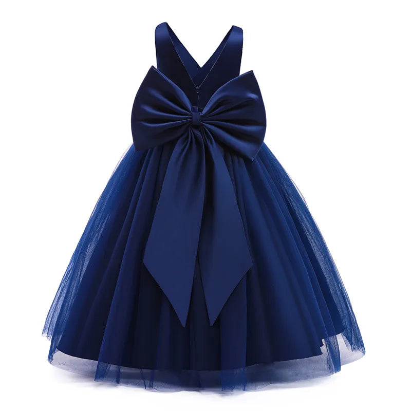 Girl Long White Bridesmaid Dresses For Wedding Prom Gown Big Bow Girls Party Dress Kids First Communiom Formal Evening Vestidos Good Vibrations