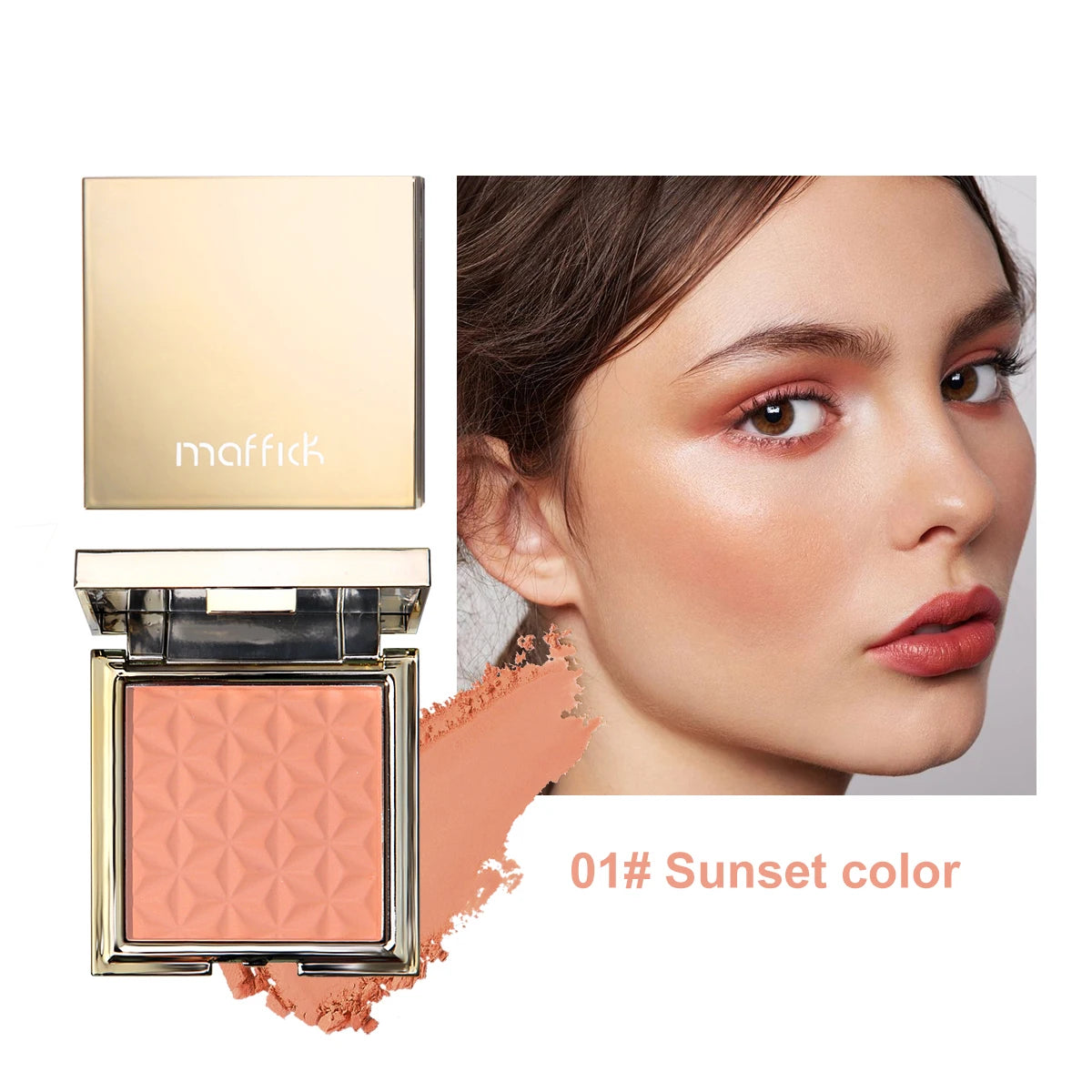 Gold box relief blush nude makeup orange lasting pink rouge makeup plate makeup powder Good Vibrations
