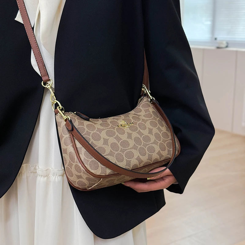Popular Classic Elegant Leather Shoulder Bag For Ladies - Women's Designer Handbag Crossbody Bag Good Vibrations