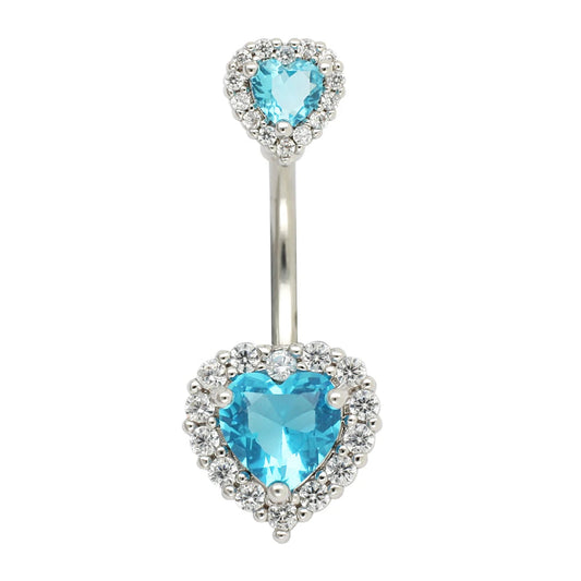JHJT 14G Heart Belly Button Piercing Navel Ring 316L Surgical Stainless Steel CZ Belly Piercing Ombligo Jewelry for Women Good Vibrations Adult Super Store
