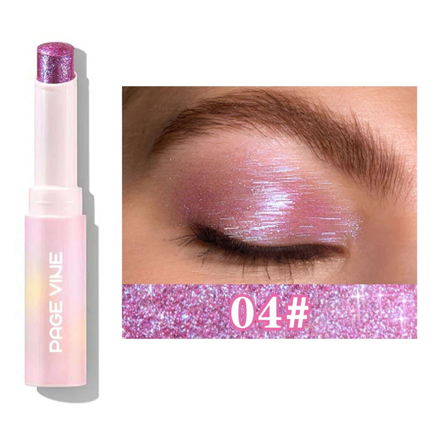 Jelly Eyeshadow Highlight Stick, Glitter Shimmer Long-Lasting High Pigment, Valentine's Day Party Beach Travel Holiday Good Vibrations
