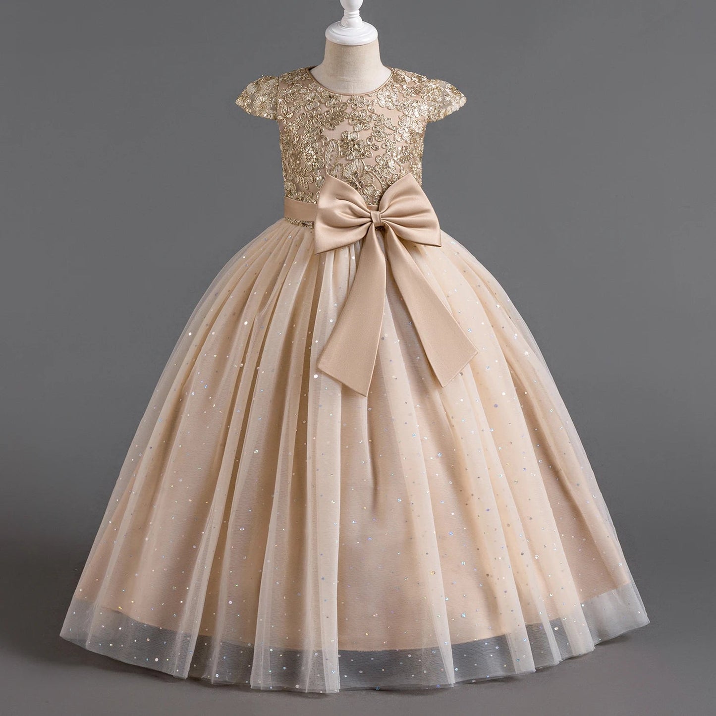 2024 Teen Girls Bridesmaid Flower Dresses for Wedding Elegant Luxury Party Sequin Lace Princess Evening Dress Birthday Prom Gown Good Vibrations